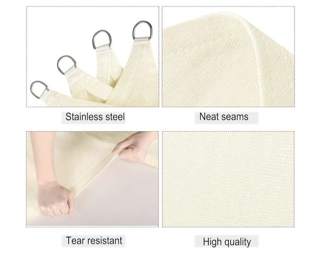 Vela de sombra color crema 5x7m