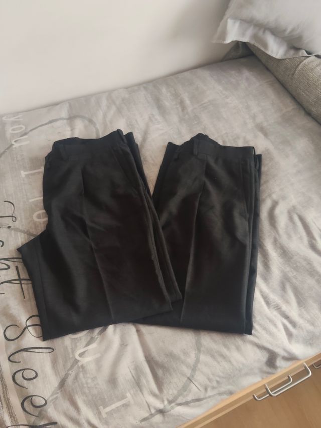 2 Pantalones de vestir grises para hombre