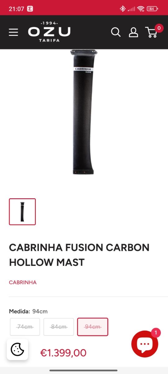 Mástil Foil Cabrinha Hollow 94