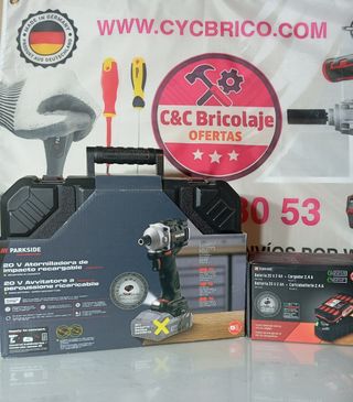 Llave de impacto Parkside 20V batería y cargador 
