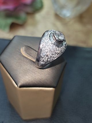 Sortija Oro Blanco y Brillantes