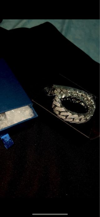 COLGANTE INICIAL M PLATAY DIAMANTES 
PULSERA 9MM 