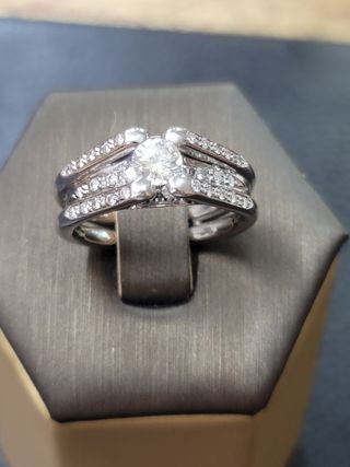 Sortija Oro Blanco y Brillantes