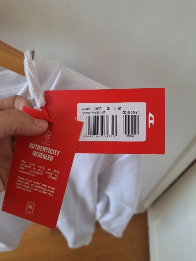 Sudadera Diesel Hombre Talla L Blanca