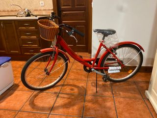 Bicicleta Roja con Cesta