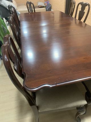 Mesa de madera con 10 sillas