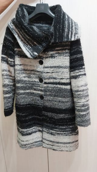 Cappotto in lana fantasia righe