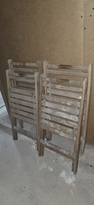 4 Sillas de Madera Plegables