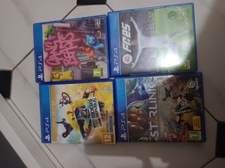 Lote 4 Juegos PS4: Gang Beasts, FC25, Riders Repub