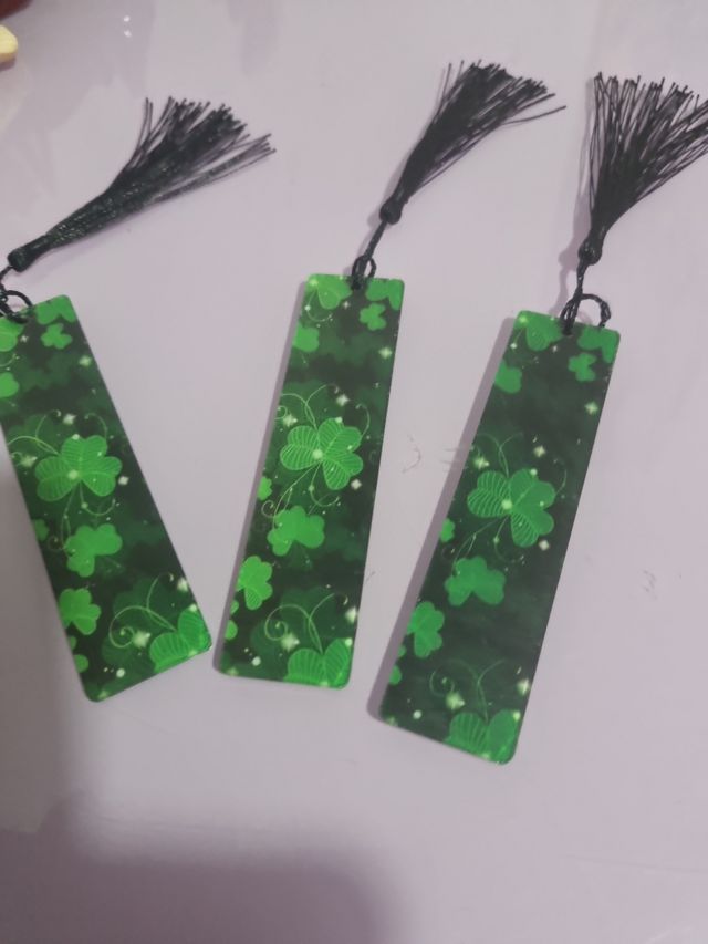 3 Marcapáginas Trébol Verde