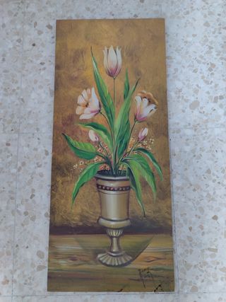 Cuadro de flores en jarrón