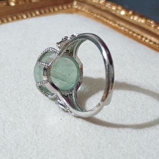 Anillo Acero Inoxidable Fluorita Natural