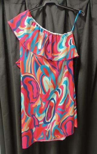 Vestido estampado de un hombro