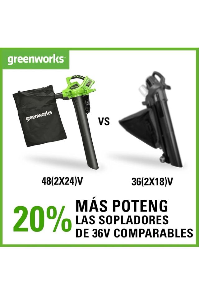Soplador de hojas Greenworks a batería