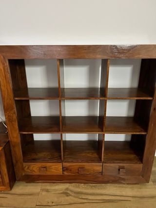 Librería Cubos Madera Maciza Palisandro