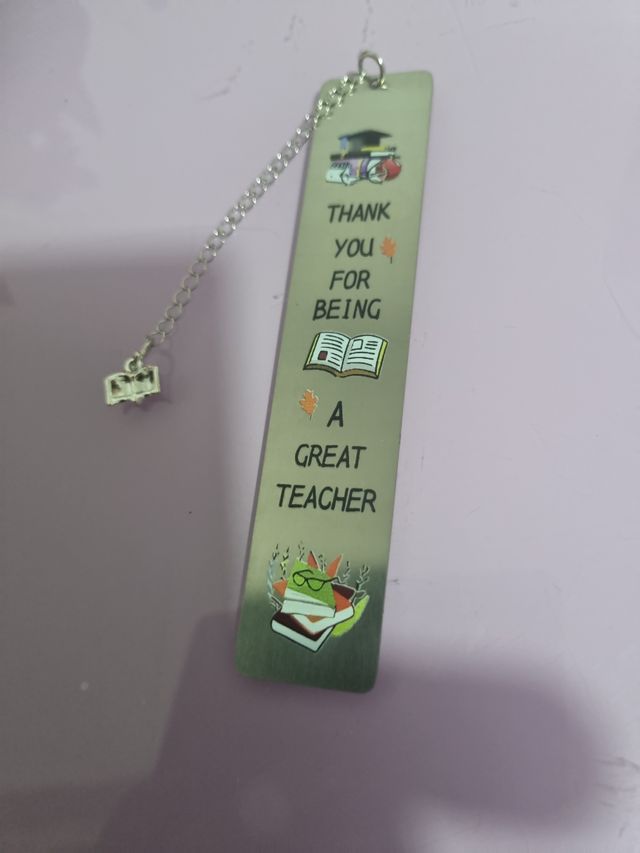 Marcapáginas plateado Great Teacher