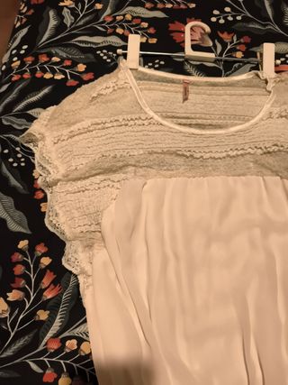 Vestido gasa ibicenco blanco.S/M