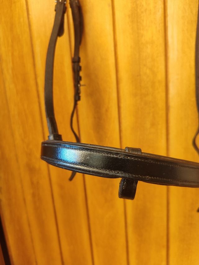 Cabezada de caballo de cuero negro