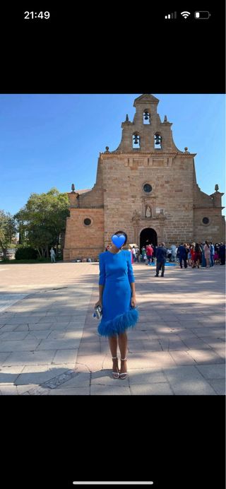 Vestido de invitada Redondo Brand azul