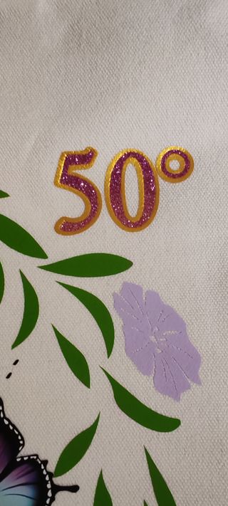 Borsa in tela personalizzabile Buon Compleanno 50°