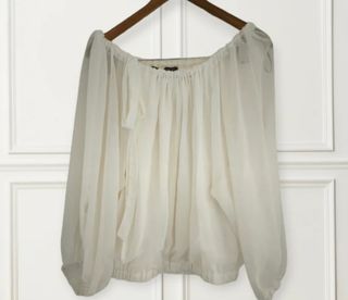 Blusa Zara Blanca Hombros Descubiertos