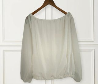 Blusa Zara Blanca Hombros Descubiertos