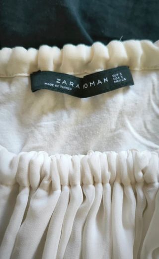 Blusa Zara Blanca Hombros Descubiertos