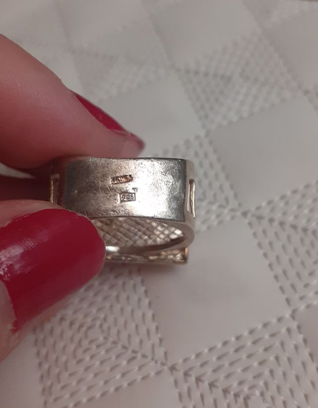 Anillo Plata Esmaltado Naranja