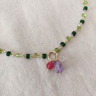 Collana Peridoto e Ametista Oro