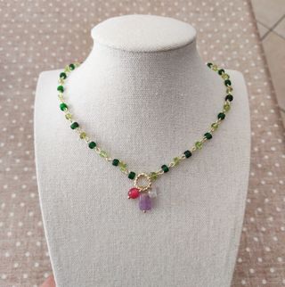 Collana Peridoto e Ametista Oro