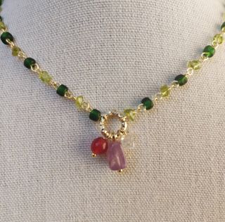 Collana Peridoto e Ametista Oro