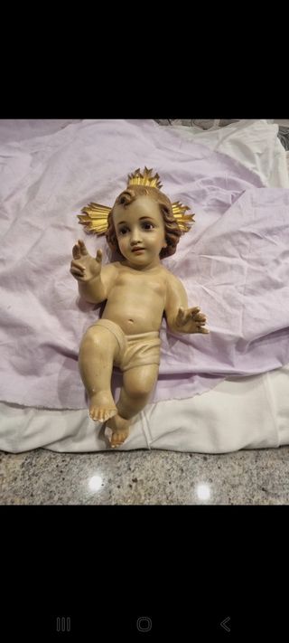 Figura Niño Jesús con aureola dorada