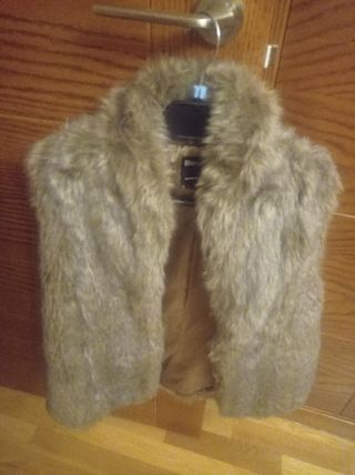 Chaleco de pelo Blanco marrón