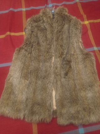 Chaleco de pelo Blanco marrón