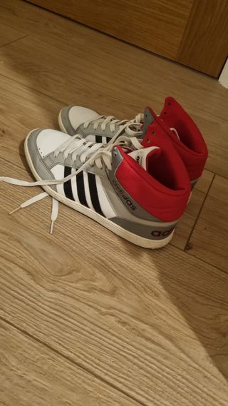 Zapatillas Adidas Altas Rojas y Blancas