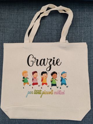 Borsa in tela Grazie con bambini
