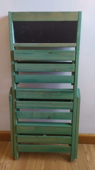 ESTANTERÍA ESCALERA MADERA VERDE