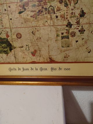 Cuadro Mapa Antiguo Carta de Juan de la Cosa