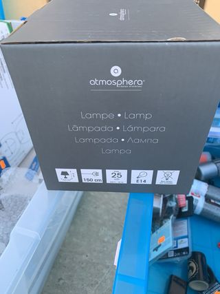 Lámpara de mesa Atmosphera tela y madera