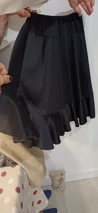 Falda flamenca negra infantil