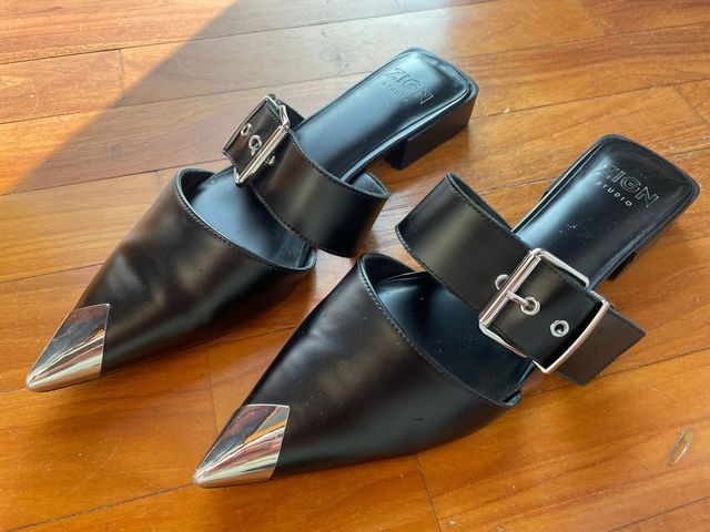 Mules nere Zign Studio con fibbia