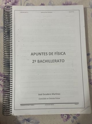 Apuntes de física 2do de bachillerato