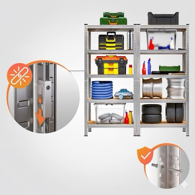 Ripiani in metallo 180x90x40 cm, carico 875 kg