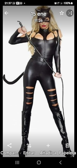 Disfraz Catwoman Talla Única Negro