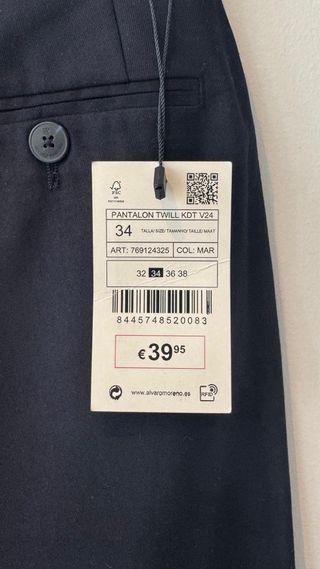 Pantalón Traje Cadete Álvaro Moreno Talla 34