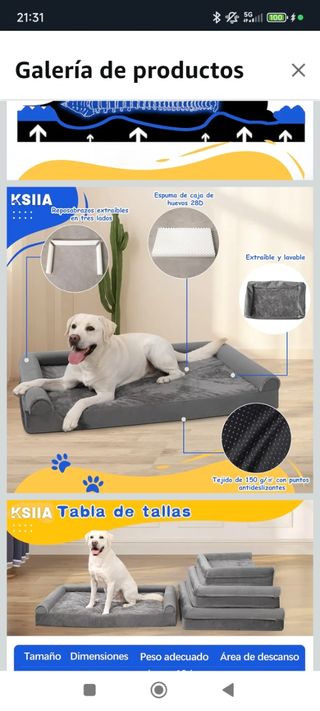 Cama Perro Grande KSIIA Ortopédica