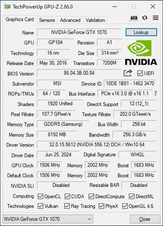 Lenovo GeForce GTX 1070 8GB Tarjeta Gráfica