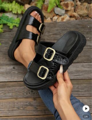 Sandalias Negras de Plataforma