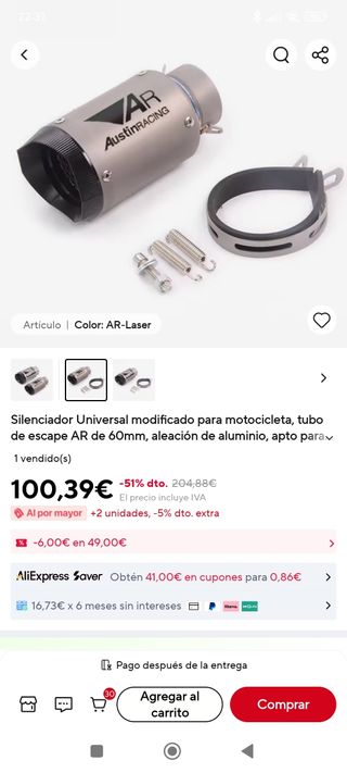 Tubo de escape Austin Racing AR