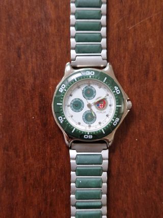 Orologio Forum Argentato e Gomma Verde 
